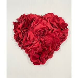Handmade Valentine’s Heart From Artificial Red Roses Wreath